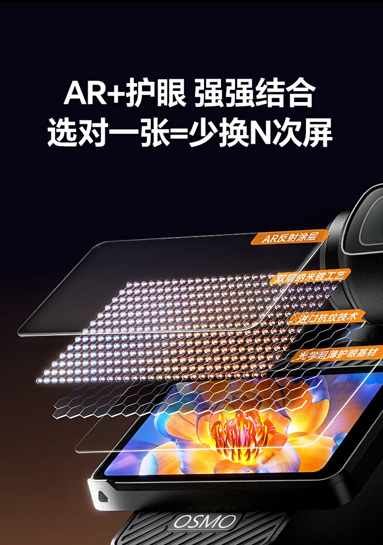 原屏同款抗反射工艺展示，强光下不晃眼
