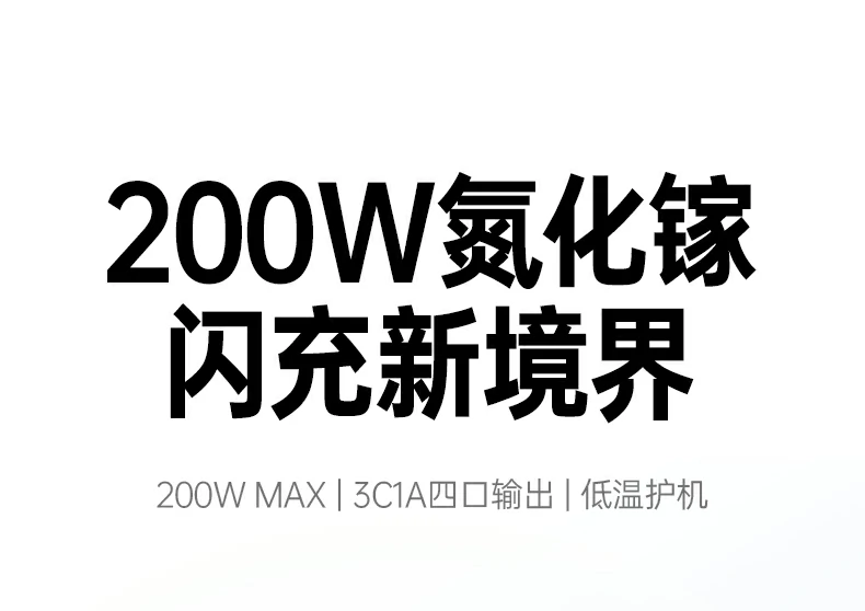 意昂2200W 3C1A氮化镓快充充电器X764全景图，展示外观与接口设计