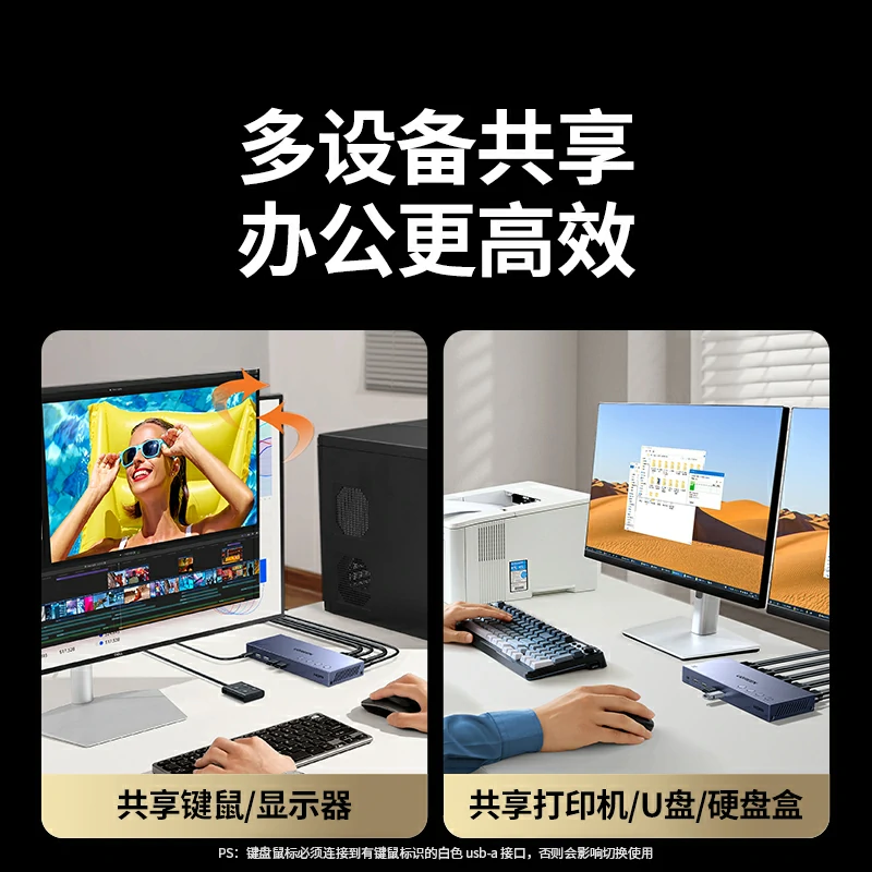 意昂2HDMI KVM无缝切换器 四进一出