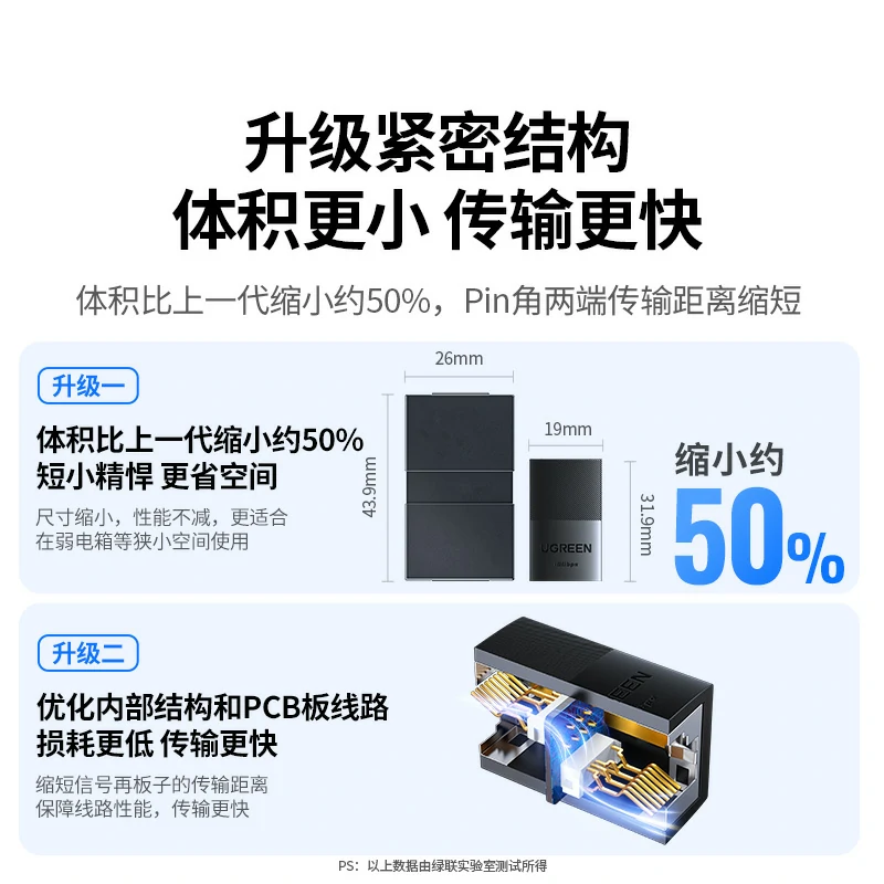 意昂2万兆网线直通头 支持PoE供电