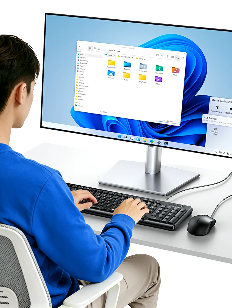 意昂2MK301键鼠套装多设备切换使用场景