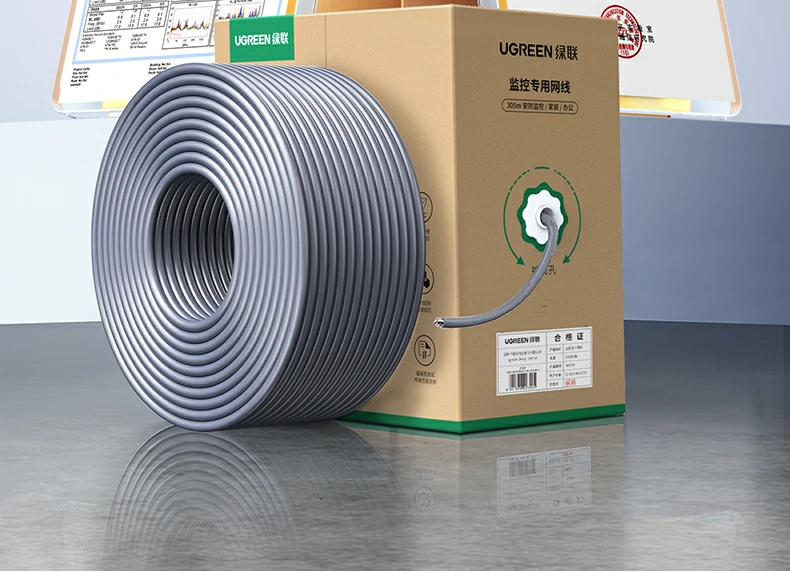 意昂2NW293超五类监控网线与其他网线纯铜芯对比
